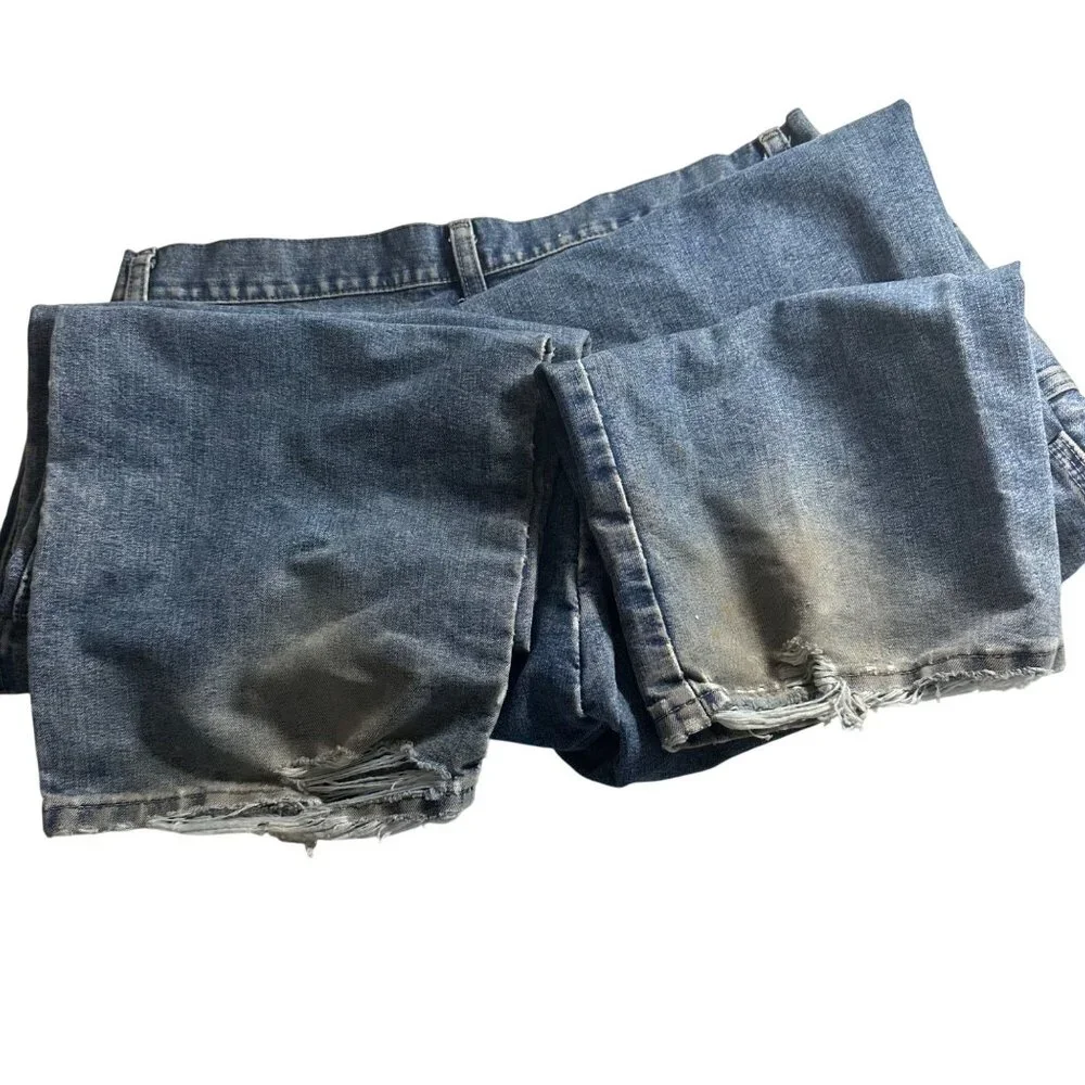 Authentic Issue Thrashed Wrangler Mens Relaxed Denim Carpenter Jeans SZ 32x34 - Picture 9 of 16